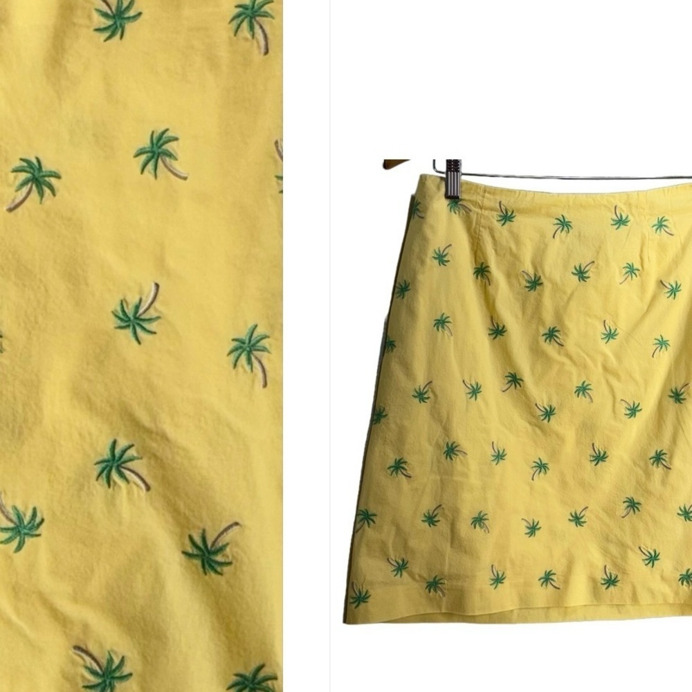 Talbots Cotton Skirt with Embroidered Palm Trees